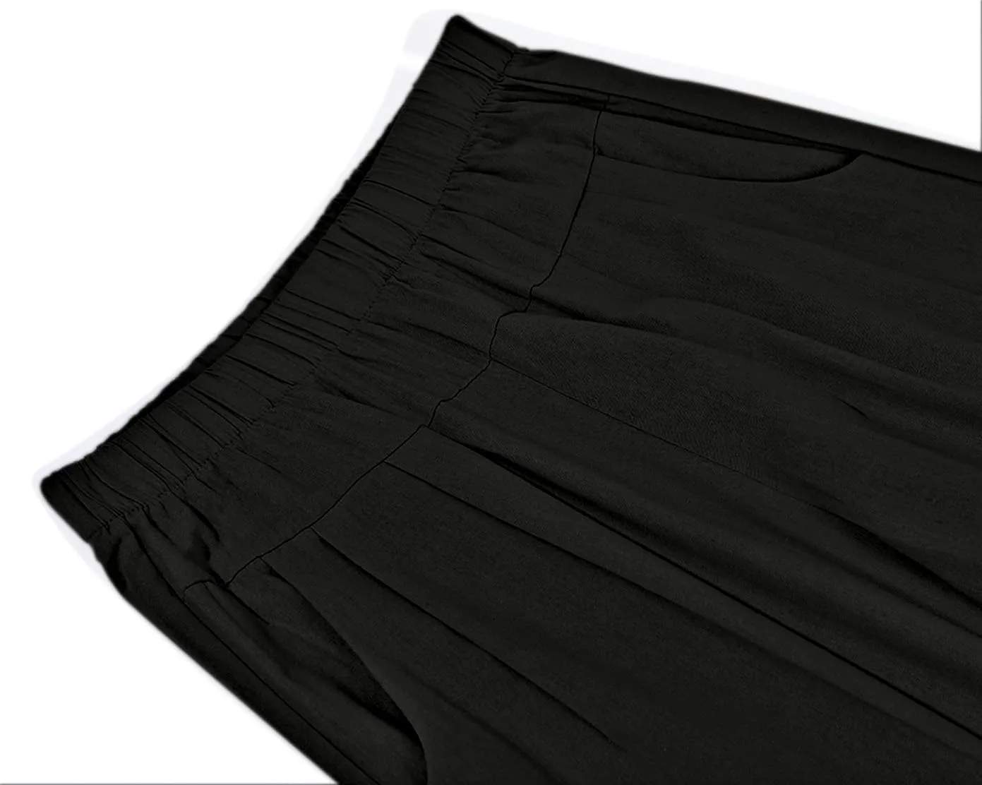 yoeasy Women's Linen Ankle Capris Trousers Loose Comfy Lounge Elastic Waist Pants with Pockets