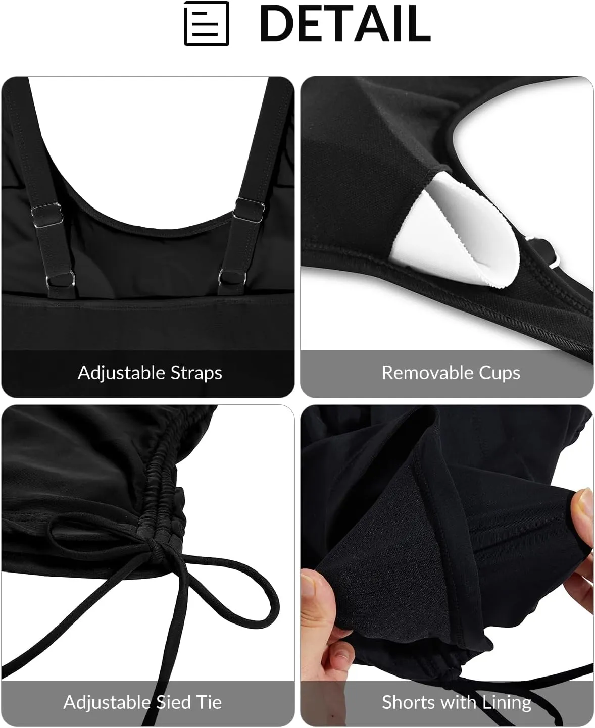 Yonique Blouson Tankini Swimsuits for Women 2 Piece Bathing Suits Tops with Boyshorts Modest Loose Fit Swimwear