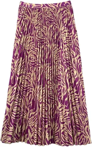 YTR6TW Women's Print Elastic High Waist Skirt Women Clothes Pleated Midi Dress Summer Streetwear Skirt