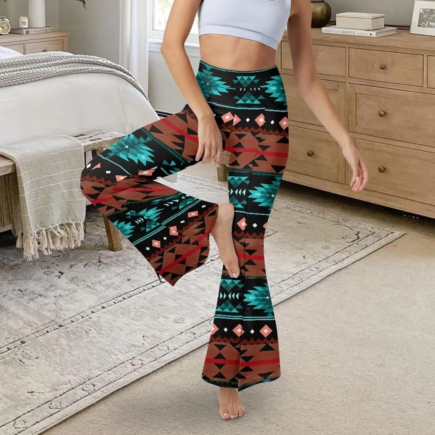 Yuuxorilu Flare Workout Leggings for Women Casual High Waist Tummy Control Yoga Pants