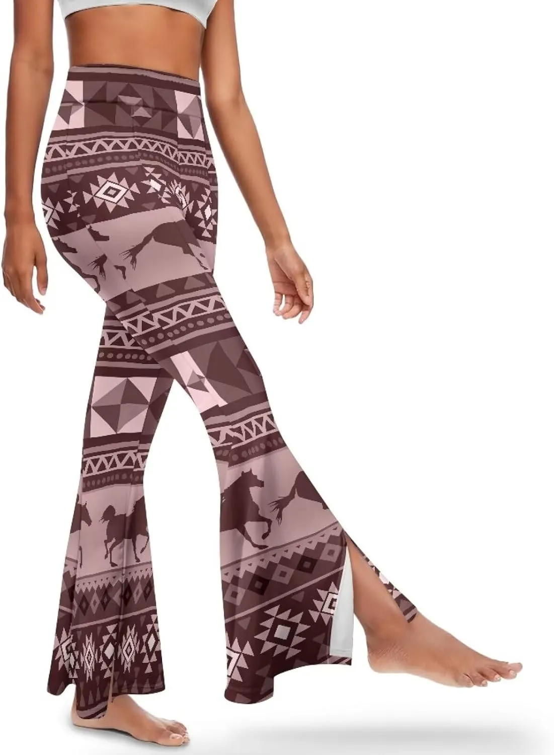 Yuuxorilu Flare Workout Leggings for Women Casual High Waist Tummy Control Yoga Pants