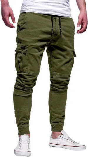 ZHUER Sweatpants for Men Slim Fit Cargo Pants Stretch Elastic Waist Jogger Pants Fashion Casual Chino Pants 2023 Fall Winter