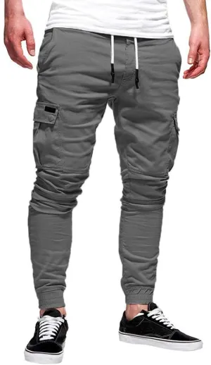 ZHUER Sweatpants for Men Slim Fit Cargo Pants Stretch Elastic Waist Jogger Pants Fashion Casual Chino Pants 2023 Fall Winter