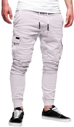 ZHUER Sweatpants Men Slim Fit Chino Cargo Pants Stretch Elastic Waist Jogger Pants Fashion Casual Pants 2023 Fall Winter